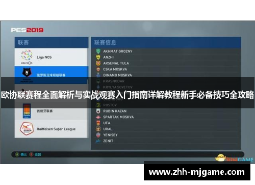 欧协联赛程全面解析与实战观赛入门指南详解教程新手必备技巧全攻略